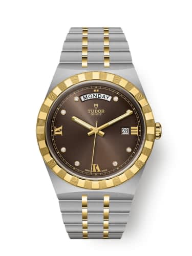 Tudor Royal Day-Date 41 Stainless Steel / Yellow Gold / Chocolate - Diamond