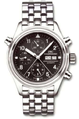 IWC Schaffhausen Pilot's Watch Doppelchronograph Stainless Steel / Black / Italian / Bracelet