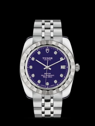 Tudor Classic 38 Stainless Steel / Fluted / Blue-Diamond / Bracelet