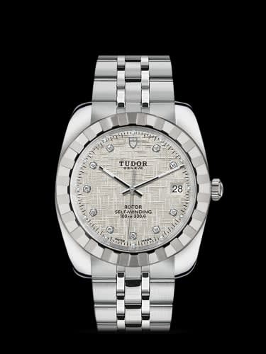 Tudor Classic 38 Stainless Steel / Fluted / Silver-Diamond / Bracelet