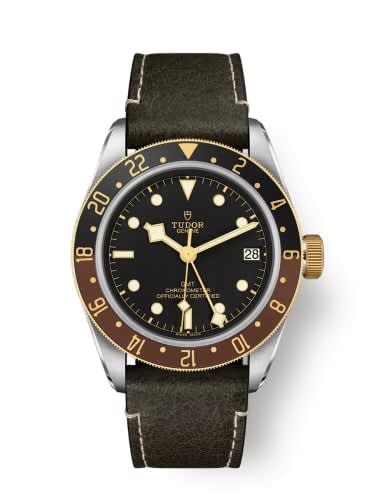 Tudor Black Bay GMT S&amp;G / Black / Leather