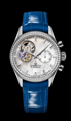 Zenith El Primero Chronomaster Lady 38 Stainless Steel / Diamond / Mother of Pearl / Alligator