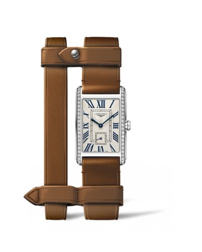 Longines DolceVita 20.8 Quartz Stainless Steel - Diamond / Silver - Roman / Yvy Leather