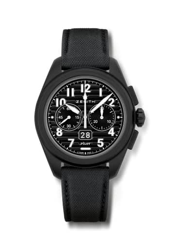 Zenith PILOT Big Date Flyback Black Ceramic / Black