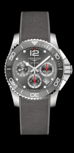 Longines HydroConquest 41 Automatic Chronograph Stainless Steel / Ceramic / Grey / Rubber