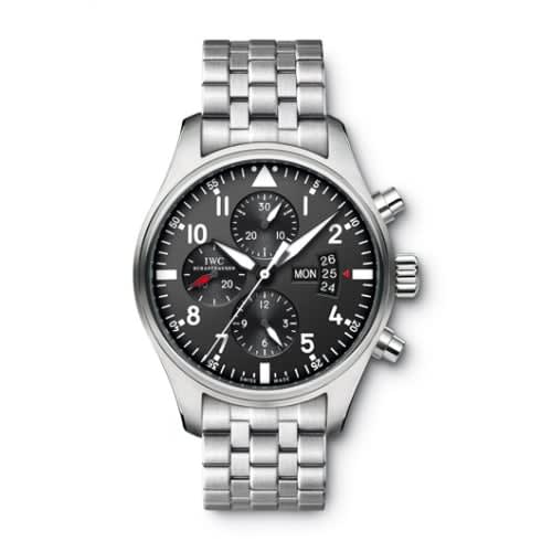 IWC Schaffhausen Pilot's Watch Chronograph Stainless Steel / Black / Bracelet