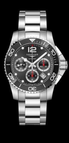 Longines HydroConquest 41 Automatic Chronograph Stainless Steel / Ceramic / Black / Bracelet