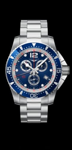Longines HydroConquest 47.5 Quartz Chronograph Stainless Steel / Blue / Bracelet