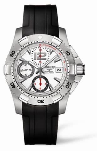 Longines Hydroconquest Chronograph Tachymeter White Rubber