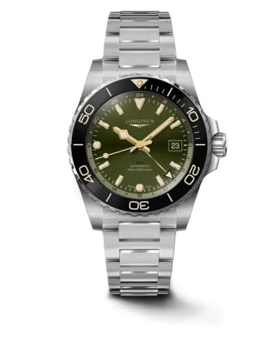 Longines Hydroconquest GMT 41 Stainless Steel / Green / Bracelet