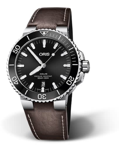 Oris Aquis Date 43.5 Stainless Steel / Black / Calf