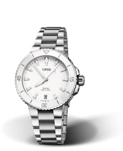Oris Aquis Date 36.5 Stainless Steel / White / Bracelet