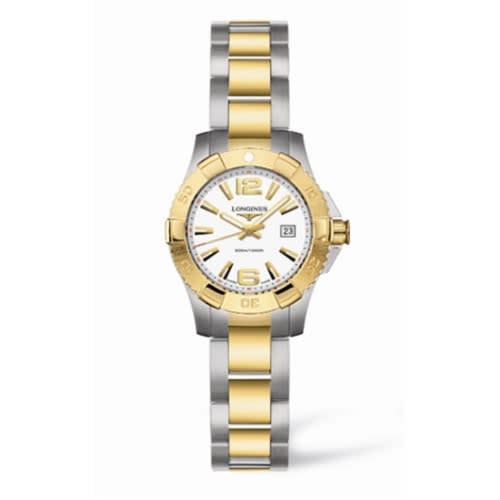 Longines Hydroconquest Quartz 25 Two Tone White