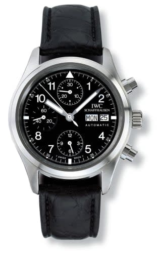 IWC Schaffhausen Pilot's Watch Chronograph Stainless Steel / Black / German / Strap