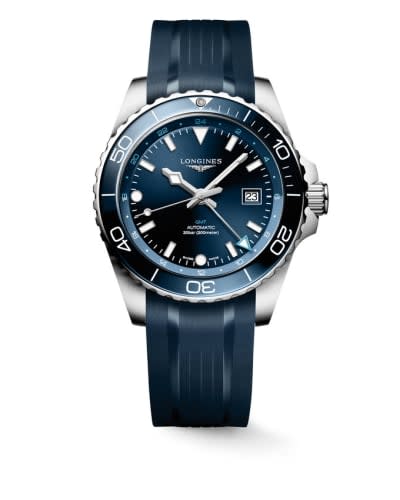 Longines Hydroconquest GMT 43 Stainless Steel / Blue / Rubber