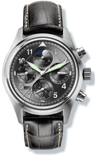 IWC Schaffhausen Pilot's Watch Spitfire Chronograph Perpetual Calendar Stainless Steel / Black / Sincere