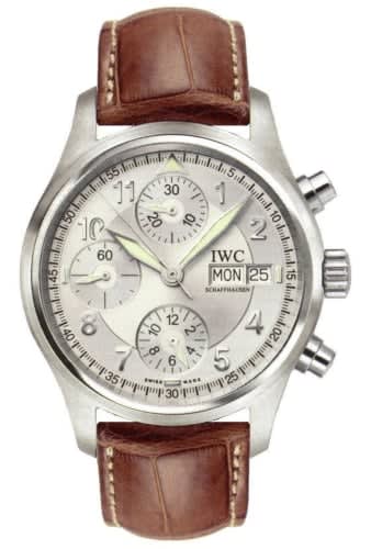 IWC Schaffhausen Pilot's Watch Spitfire Chronograph Stainless Steel / Silver / English / Strap