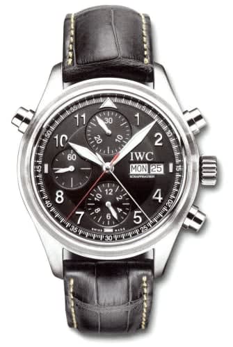 IWC Schaffhausen Pilot's Watch Spitfire Double Chronograph Stainless Steel / Black / English / Strap