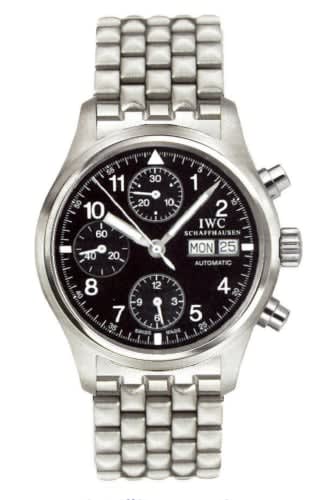 IWC Schaffhausen Pilot's Watch Chronograph Stainless Steel / Black / French / Bracelet