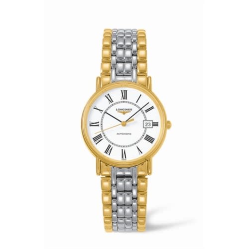 Longines Presence 34.5 Automatic Yellow Roman Bracelet Two Tone
