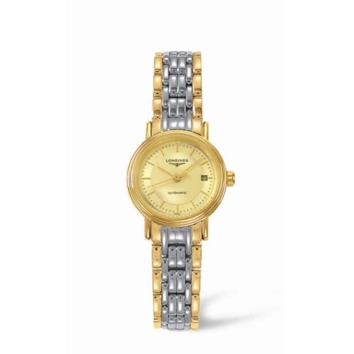 Longines Presence 25.5 Automatic Yellow Stick Yellow Bracelet Two Tone