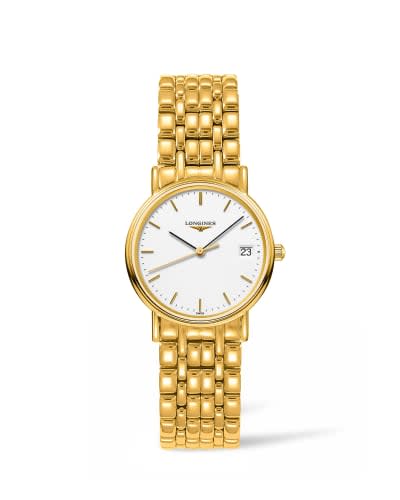Longines Presence Quartz 30mm PVD Gold / White / Bracelet