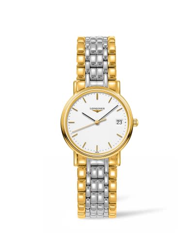 Longines Presence Quartz 30mm PVD Gold / White / Bracelet
