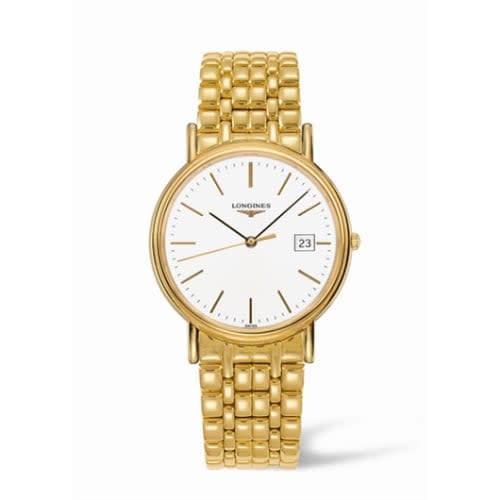Longines Presence 38.5 Quartz PVD Gold / White / Bracelet
