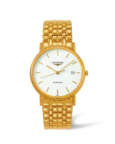 Longines Presence 38.5 Automatic PVD Gold / White / Bracelet