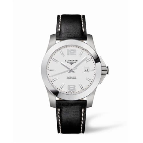 Longines Conquest Automatic 41mm Silver Leather