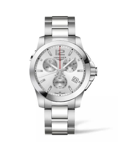 Longines Conquest Chronograph Quartz 41 Stainless Steel / Silver / Bracelet