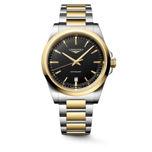 Longines Conquest Quartz 41 Stainless Steel - Yellow Gold / Black / Bracelet