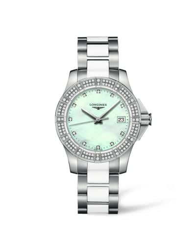 Longines Conquest 35 Quartz Stainless Steel Diamond Bezel