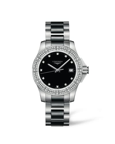 Longines Conquest 35 Quartz Stainless Steel Diamond Bezel