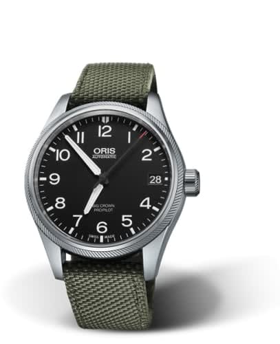 Oris Big Crown ProPilot Big Date Stainless Steel / Black / Green Textile