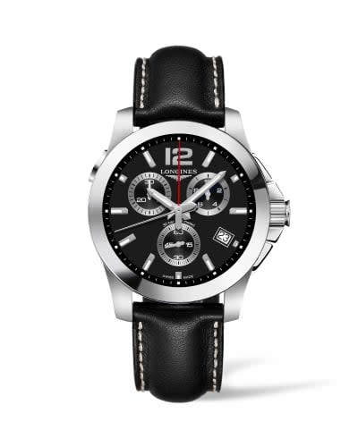 Longines Conquest Chronograph Quartz 41 Stainless Steel / Black / Strap