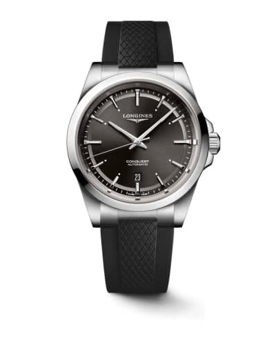 Longines Conquest 41 Stainless Steel / Black / Rubber