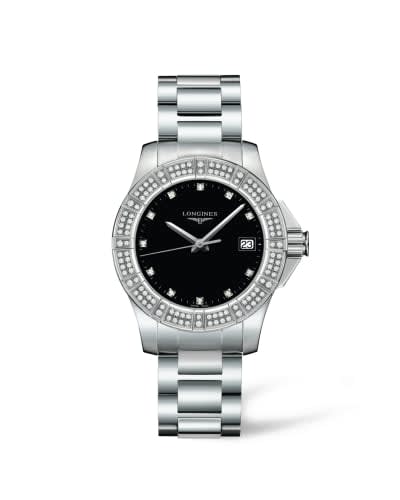Longines Conquest 35 Quartz Stainless Steel Diamond Bezel