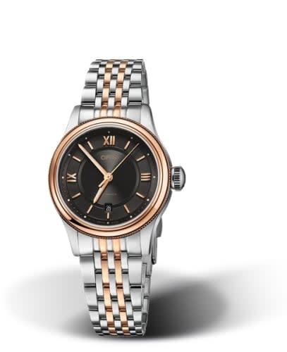 Oris Classic Date Lady 28.5 Stainless Steel - Rose Gold / Grey / Bracelet