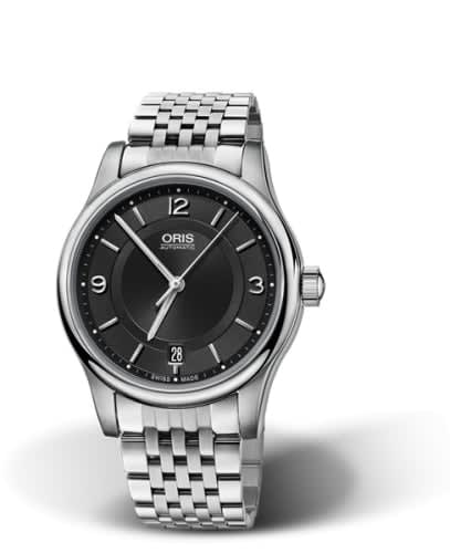 Oris Classic Date 37 Stainless Steel / Black / Bracelet