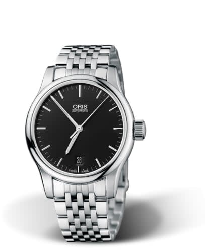 Oris Classic Date 37 Stainless Steel / Black / Bracelet