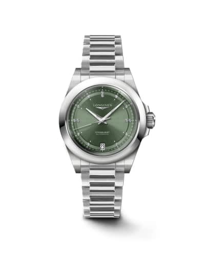 Longines Conquest 34 Stainless Steel / Green - Diamond / Bracelet