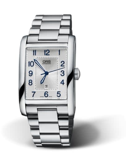 Oris Rectangular Date 30 Stainless Steel / Silver - Arabic / Bracelet