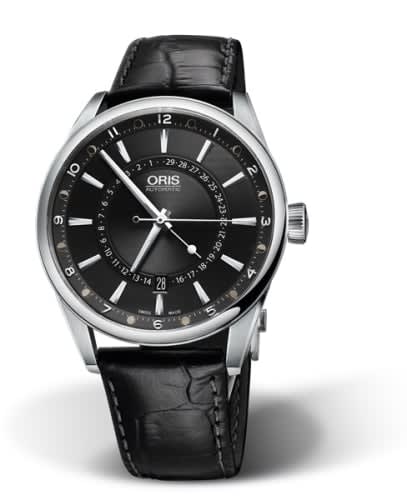 Oris Artix Pointer Moon Date Stainless Steel / Black