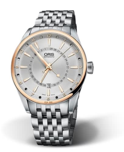 Oris Artix Pointer Moon Date Stainless Steel - Rose Gold / Silver / Bracelet