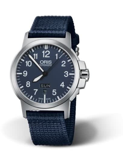 Oris BC3 Advanced Day Date Stainless Steel / Blue / Fabric