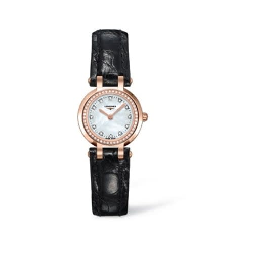 Longines PrimaLuna Quartz 23 Pink Gold Leather Diamond MOP