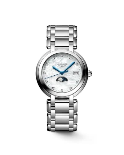 Longines PrimaLuna 34 Quartz Moonphase Stainless Steel / MOP / Bracelet