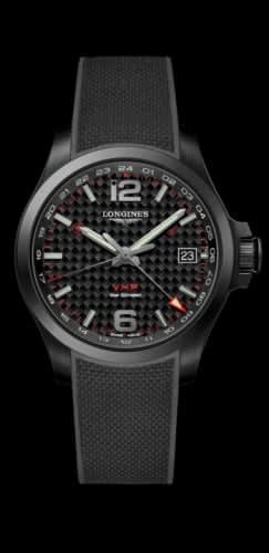 Longines Conquest V.H.P. GMT 41 PVD / Carbon / Rubber