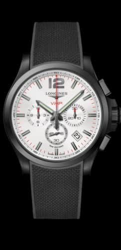 Longines Conquest V.H.P. Chronograph 44 PVD / Silver / Rubber